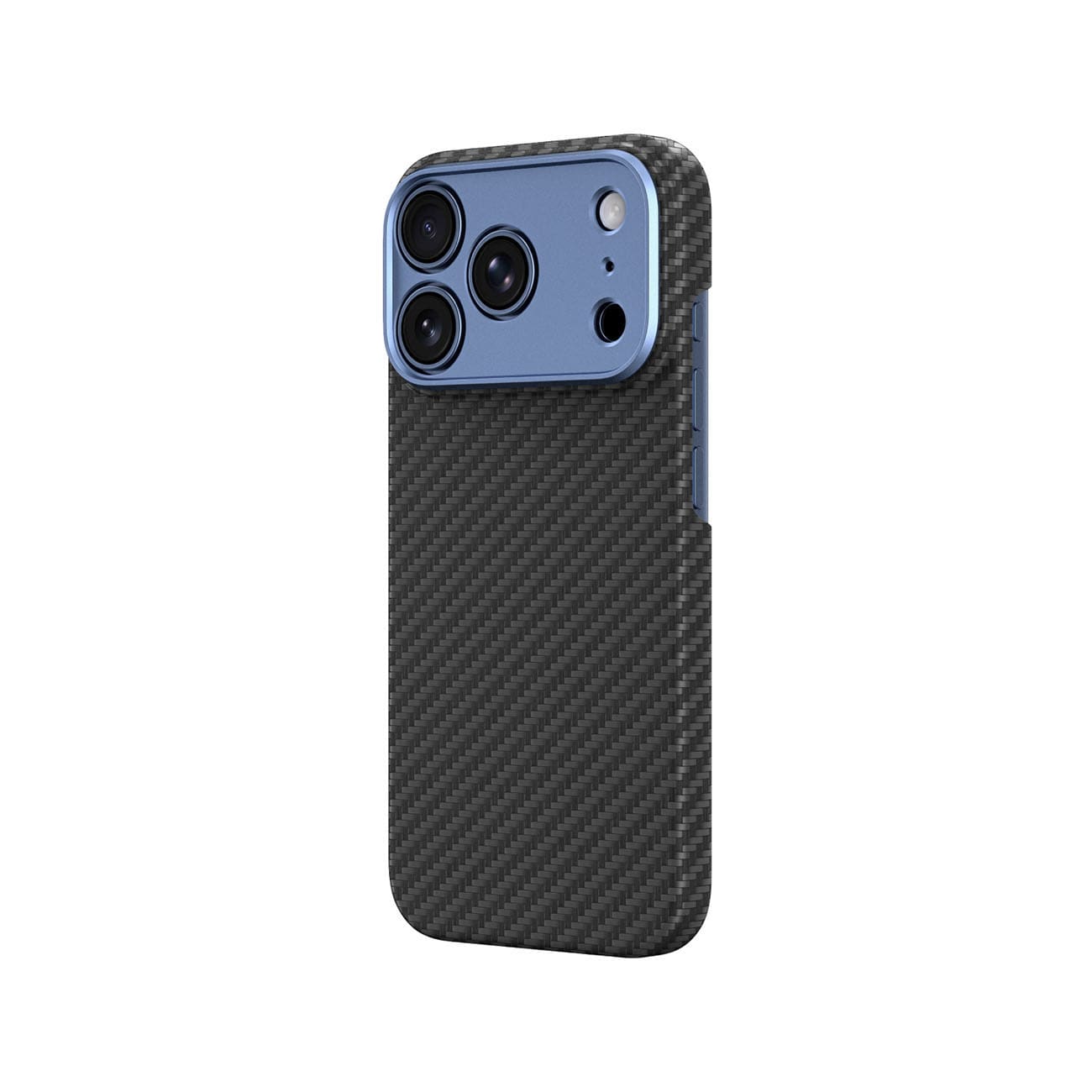AmazingThing Titan Max -linssikotelo iPhone 18 Pro Maxille, aramidikuitu, MagSafe – sininen