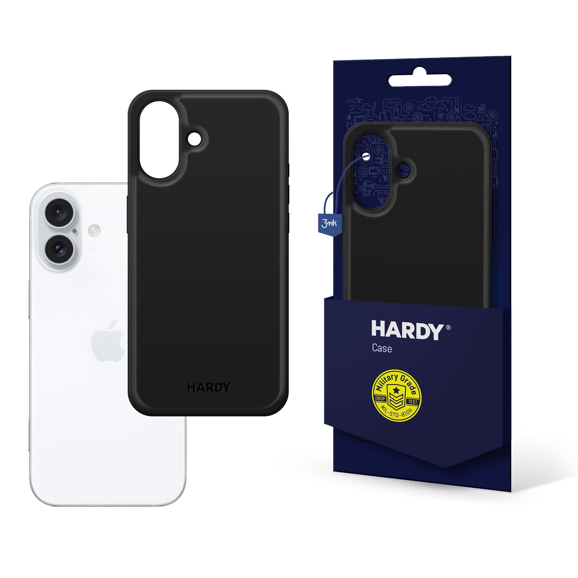 3mk Hardy Apple Silky Leather MagCase -suojakotelo Apple iPhone 16:lle – musta