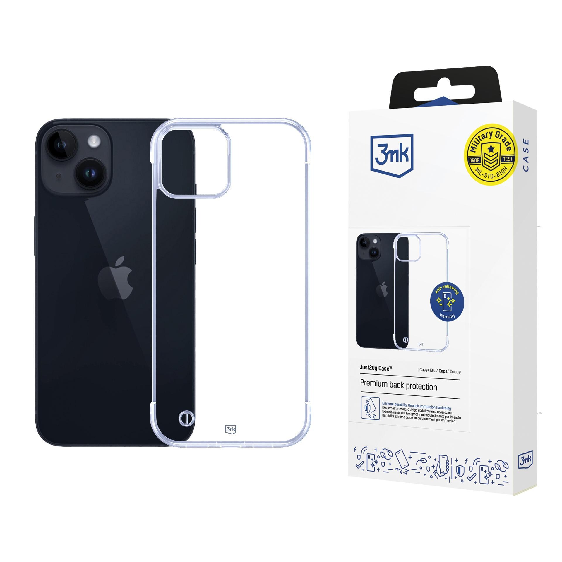 3mk Just20g -suojakotelo Apple iPhone 15 Plus -mallille – läpinäkyvä