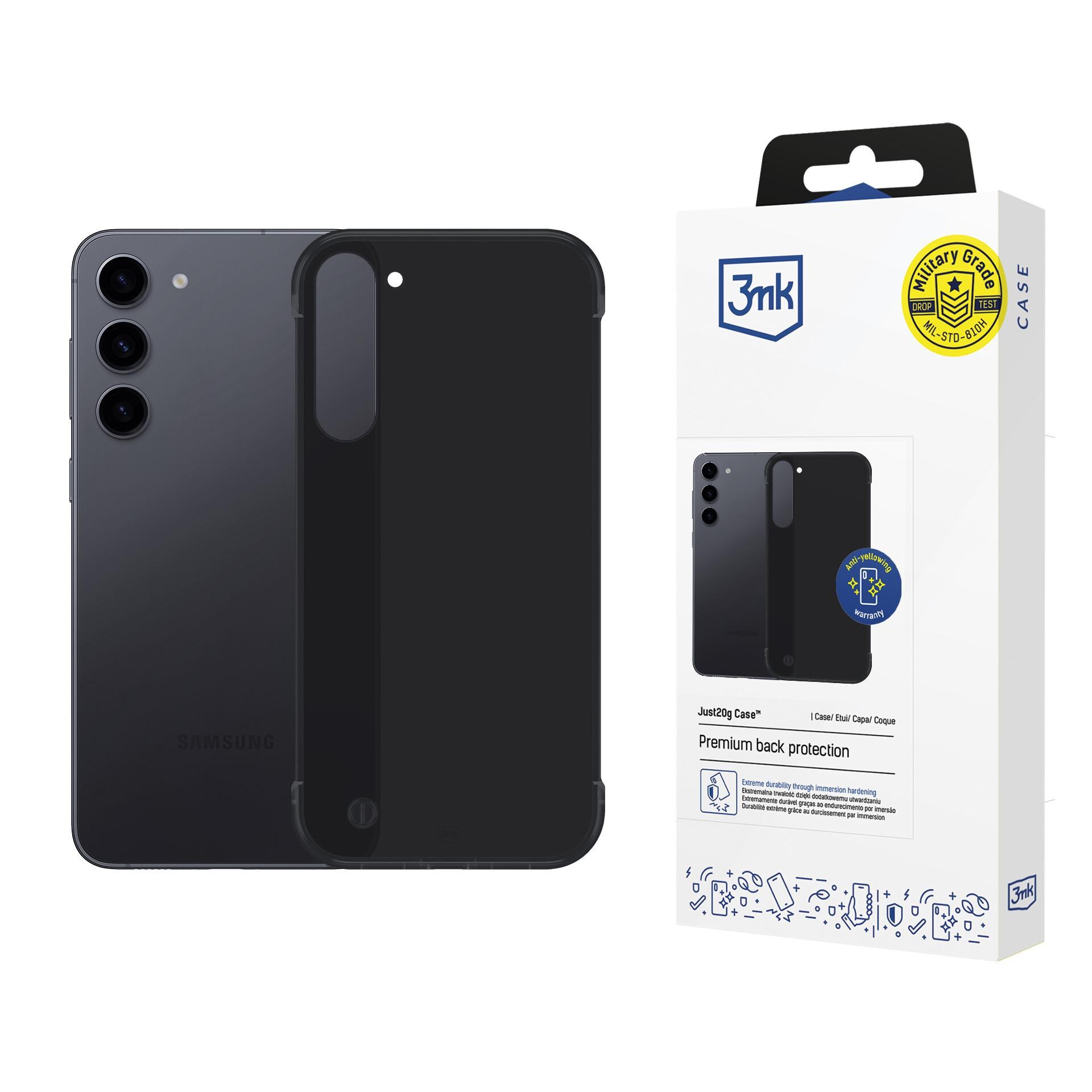 3mk Just20g –matta-suojakotelo Samsung Galaxy S23+:lle – mattamusta