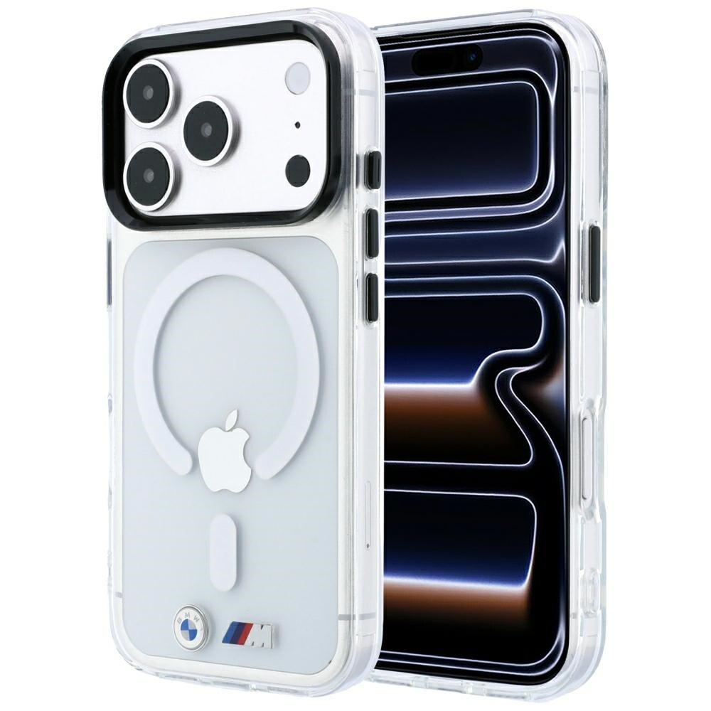 BMW M IML -kiiltävä metallilogo ja koristelistat, MagSafe-kotelo iPhone 17 Pro / 18 Pro - Läpinäkyvä