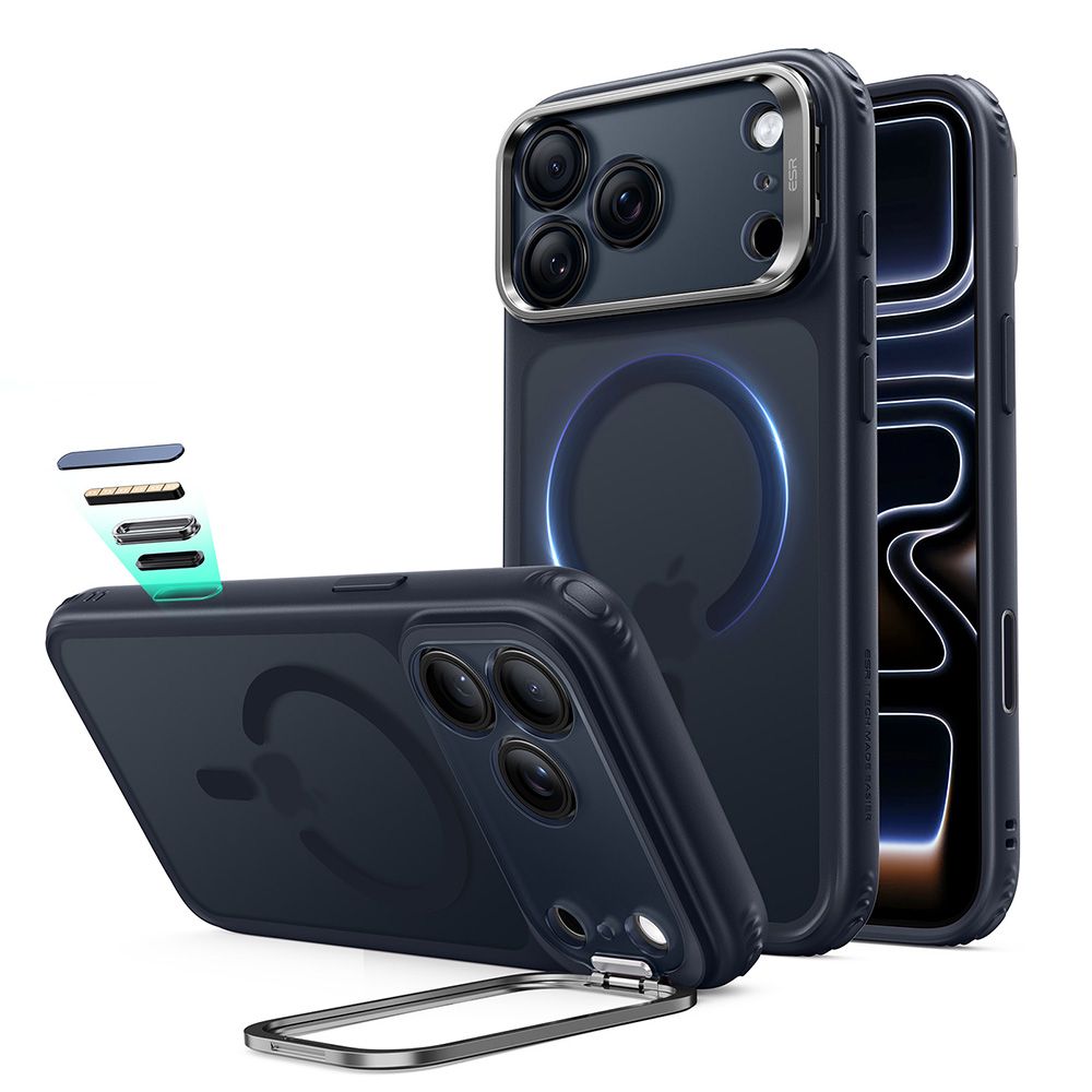 ESR Classic Hybrid -tukijalka ja MagSafe-kotelo iPhone 18 Pro / 17 Pro - laivansininen