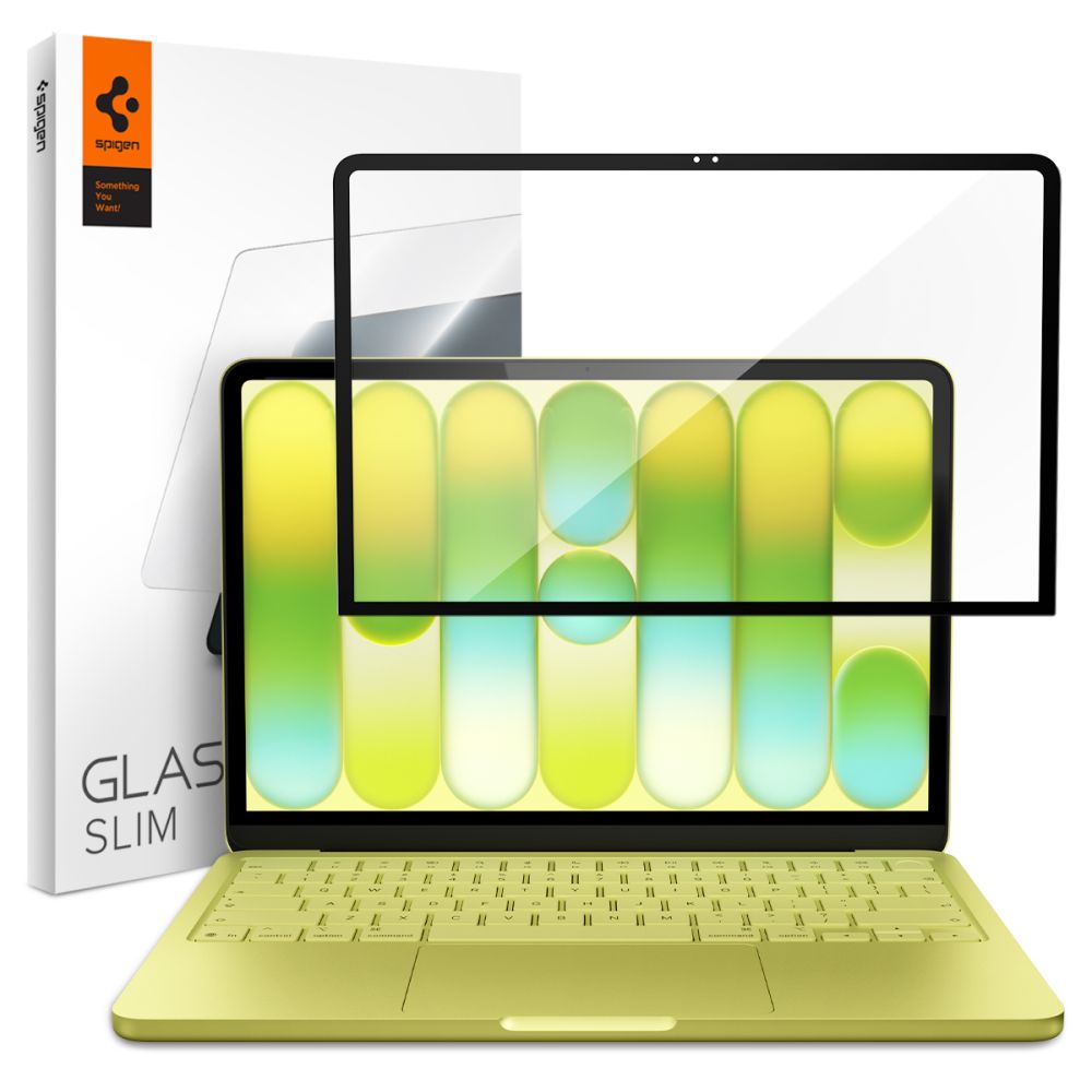 Spigen Glas.tR Slim FC -karkaistu lasinen näytönsuojus MacBook Neo 13" 2026 - Musta