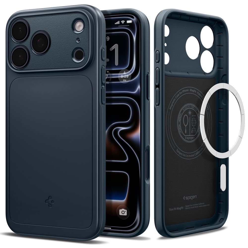 Spigen Thin Fit MagSafe -suojakotelo iPhone 18 Pro Maxille / 17 Pro Maxille – harmaa