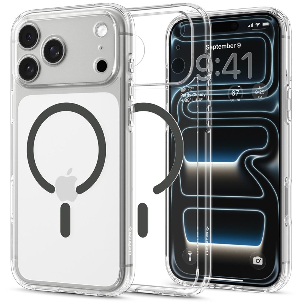 Spigen Ultra Hybrid MagSafe -suojakotelo iPhone 18 Pro Maxille / 17 Pro Maxille – Clear Graphite
