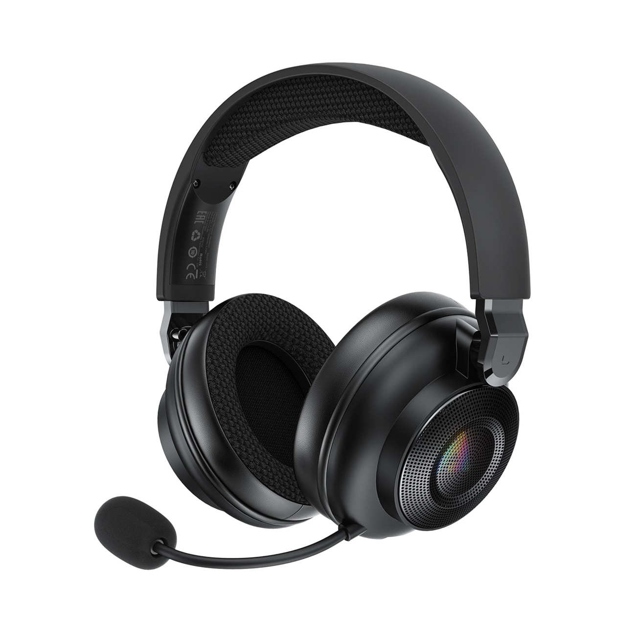 Acefast H15 langattomat Bluetooth/2,4 GHz/AUX-pelikuulokkeet micillä ja RGB-valolla – musta