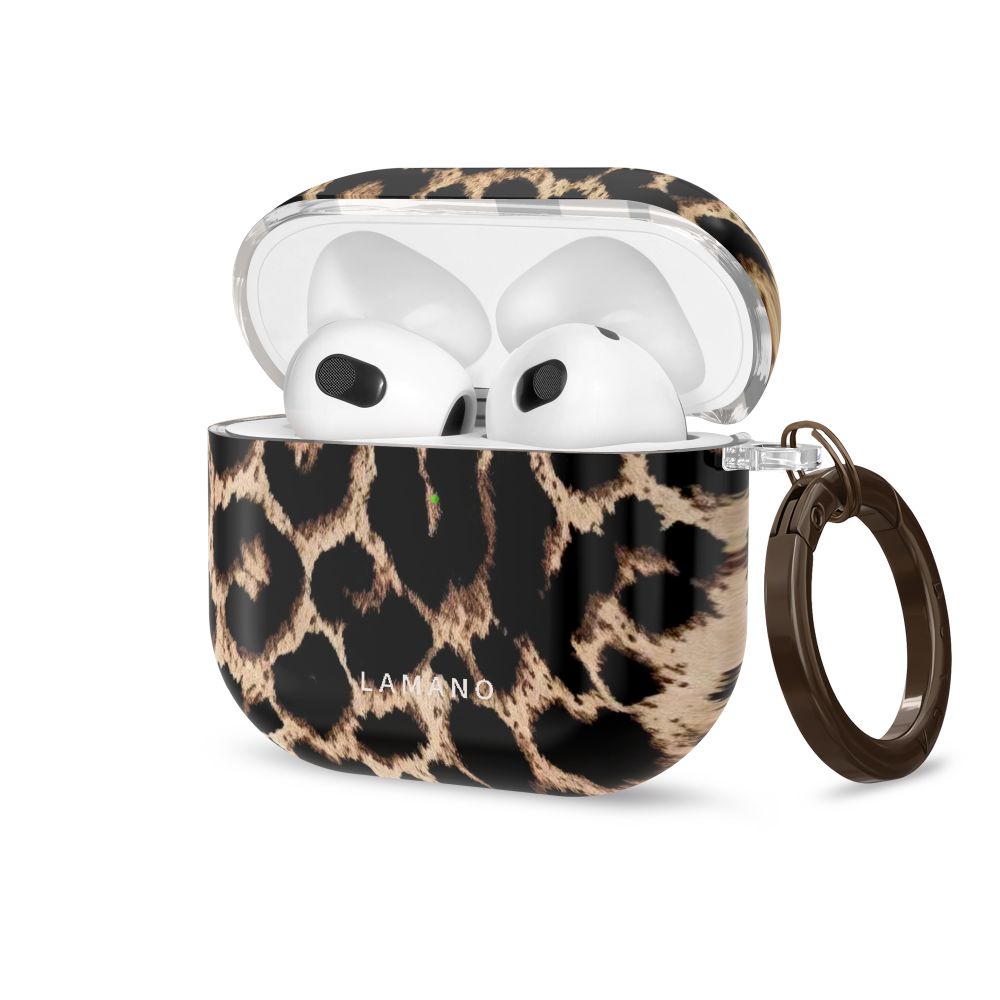 Tech-Protect Lamano -kotelo AirPods 4 / 5:lle – musta ja ruskea