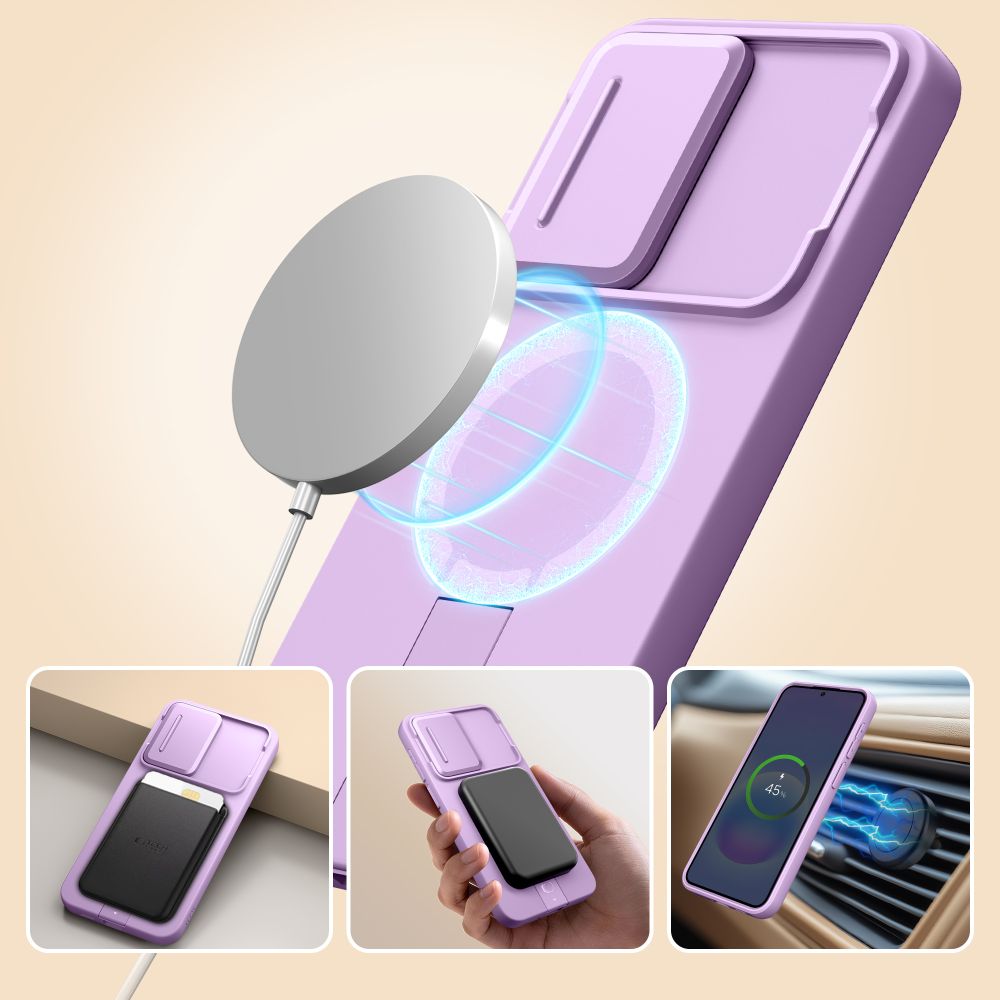 Tech-Protect Kevlar Aura MagSafe -suojakotelo Samsung Galaxy A57:lle – violetti