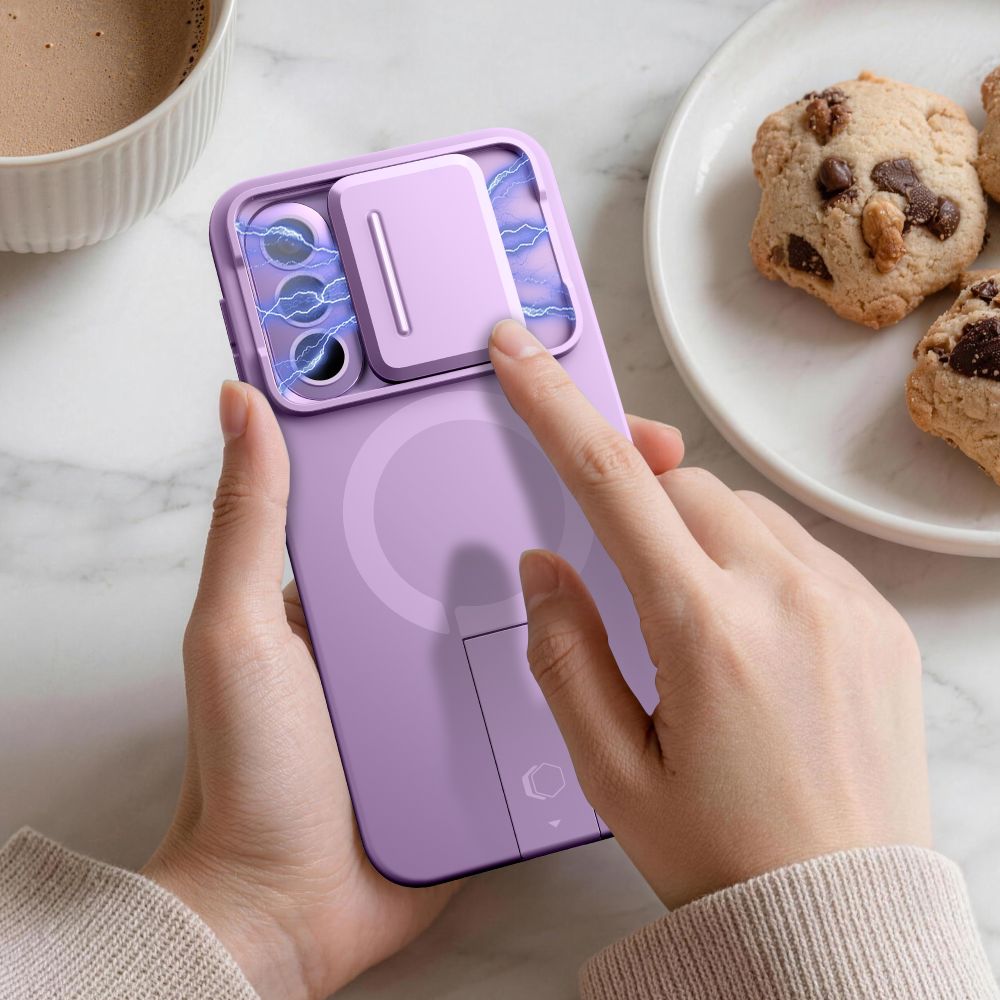 Tech-Protect Kevlar Aura MagSafe -suojakotelo Samsung Galaxy A57:lle – violetti