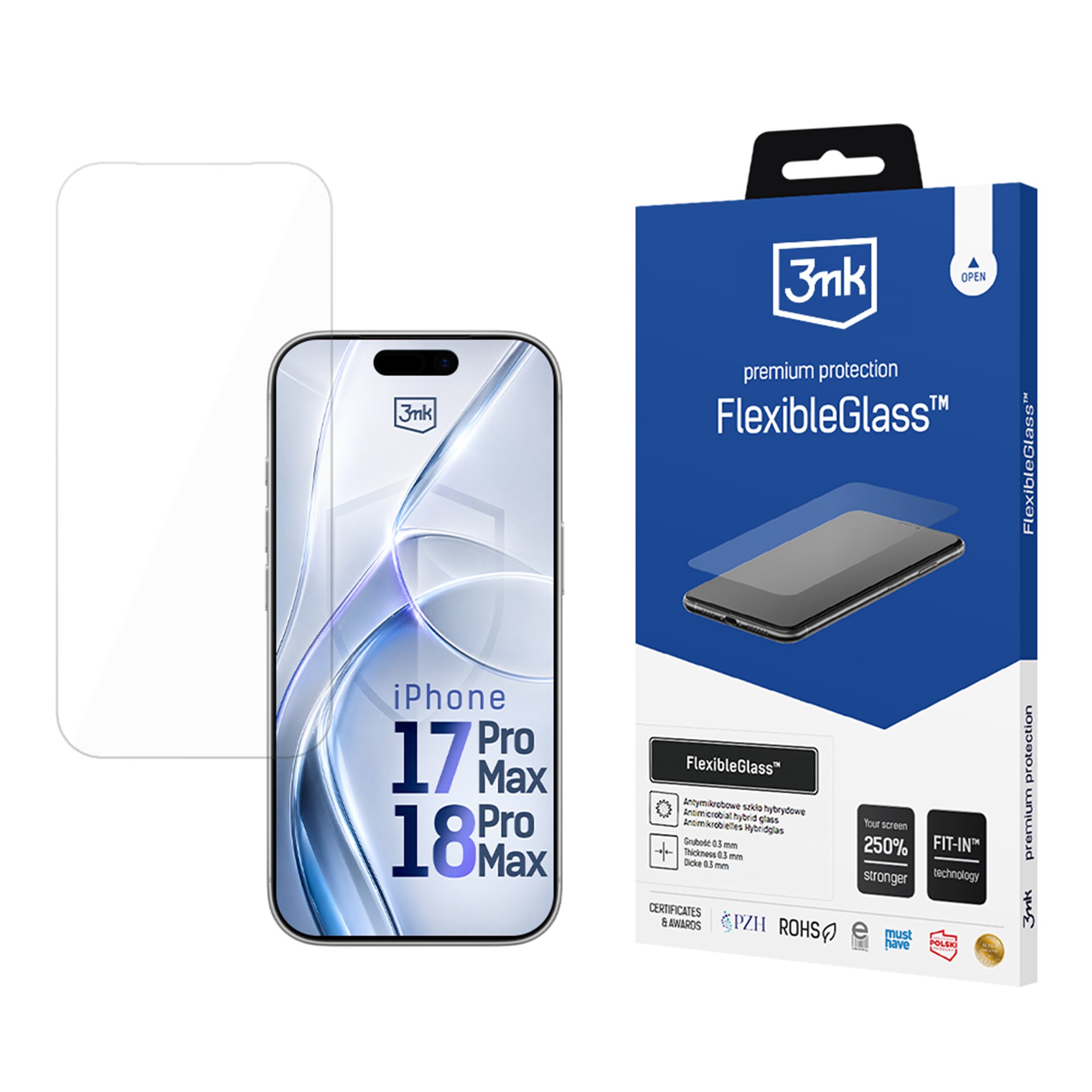 3mk FlexibleGlass v2.0 -hybridilasi iPhone 17 Pro Maxille