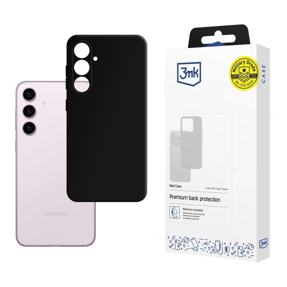 3mk Matt -suojakotelo Samsung Galaxy S24+:lle – musta
