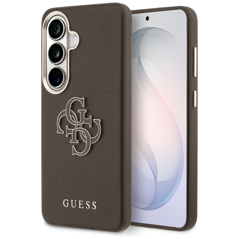 Guess Grained Big 4G -metallilogokotelo Samsung Galaxy S26+:lle – ruskea