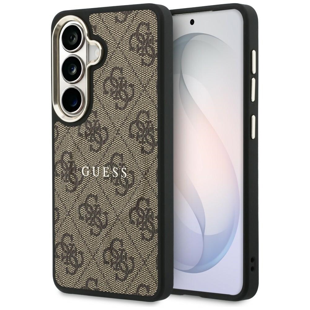 Guess 4G Embossed Ring MagSafe -suojakotelo Samsung Galaxy S26 Plus -mallille – ruskea