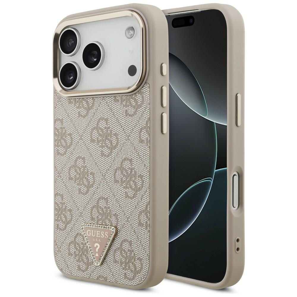 Guess 4G Triangle Logo MagSafe -suojakotelo iPhone 18 Pro / 17 Pro - ruusukulta