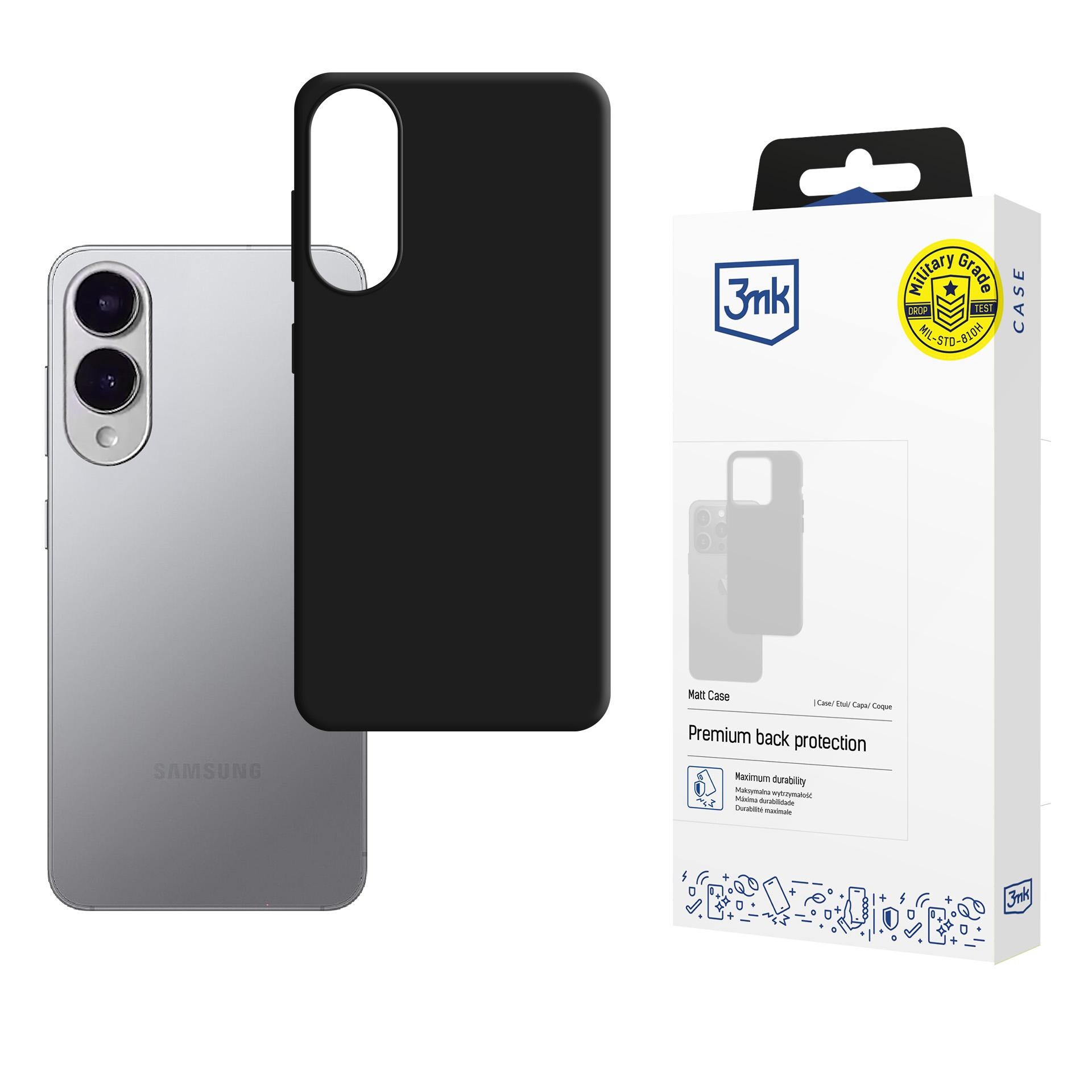 3mk Matt -suojakotelo Samsung Galaxy S25 Edge -mallille – musta