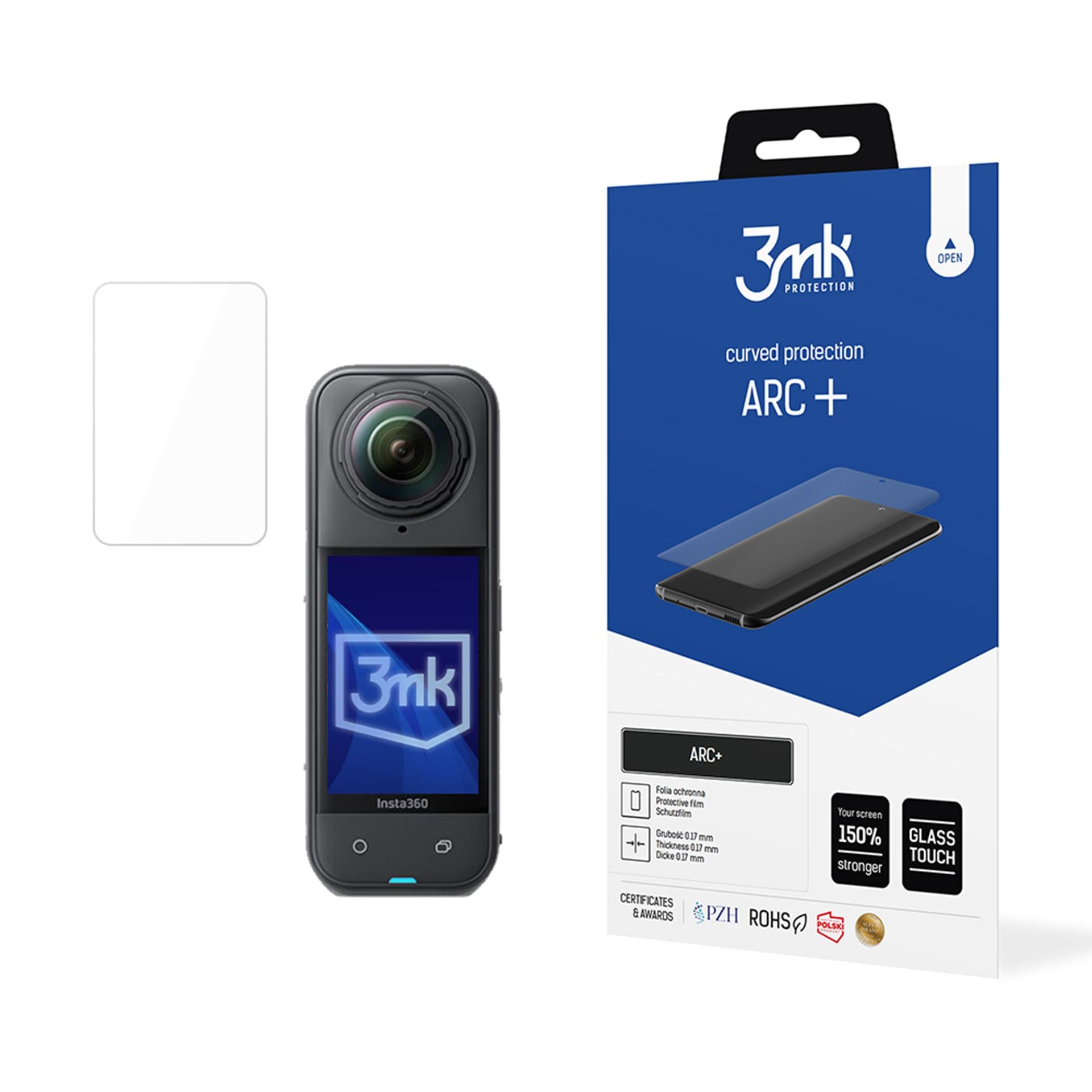 3mk ARC+ -suojakalvo Insta360 X5:lle