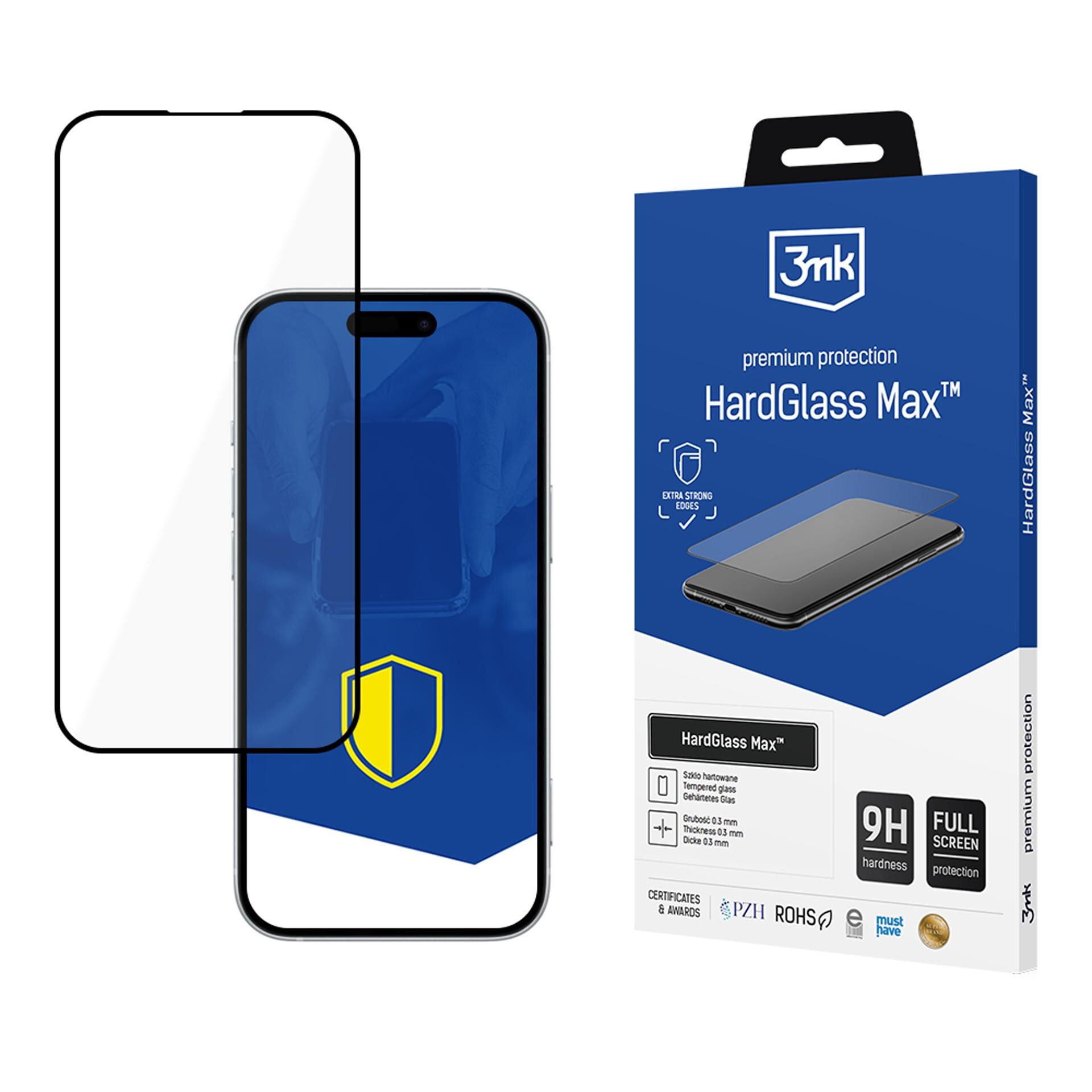 3mk HardGlass Max Black -karkaistu lasi Apple iPhone 17 Pro -puhelimelle