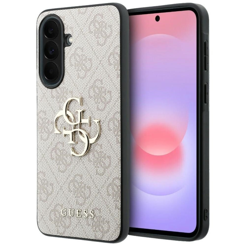 Guess Leather 4G -metallilogokotelo Samsung Galaxy A37 5G:lle – vaaleanpunainen
