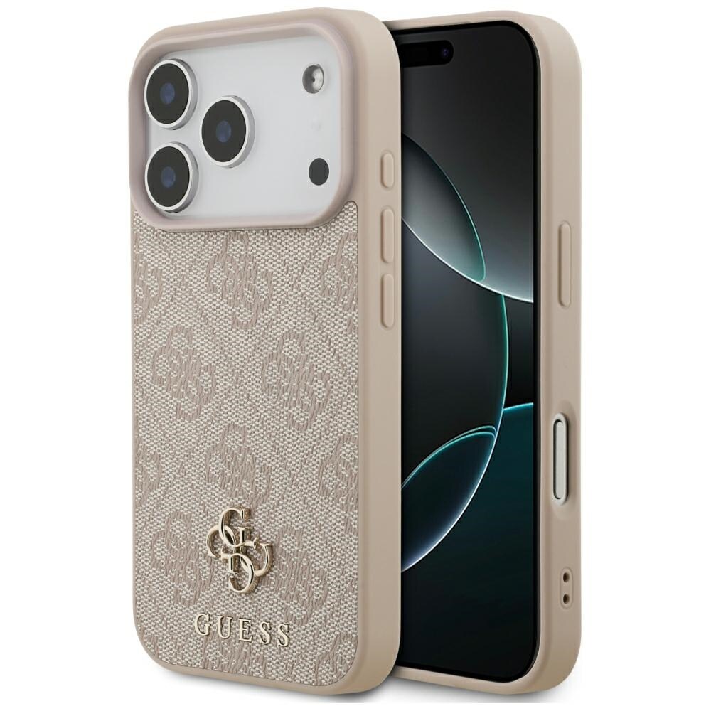 Guess 4G Small Classic Logo MagSafe -suojakotelo iPhone 18 Pro / 17 Pro - vaaleanpunainen