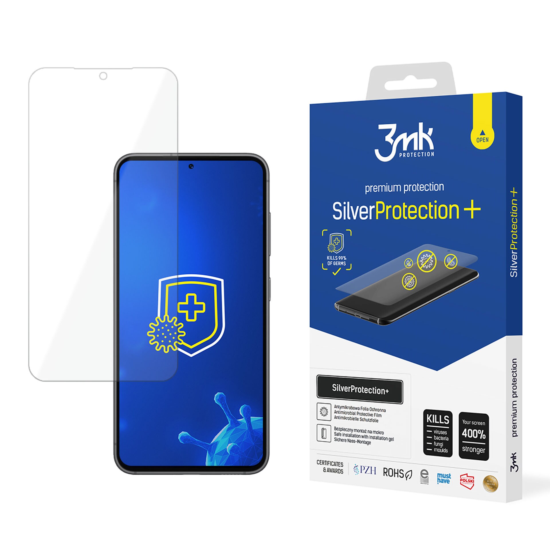 3mk SilverProtection+ -suojakalvo Samsung Galaxy S24+ -puhelimelle