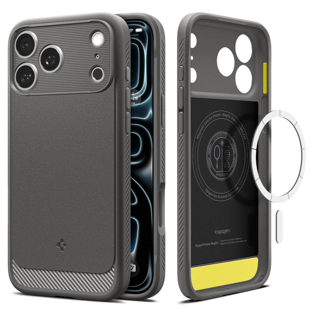 Spigen Rugged Armor MagSafe -suojakotelo iPhone 18 Pro Max / 17 Pro Max - harmaa