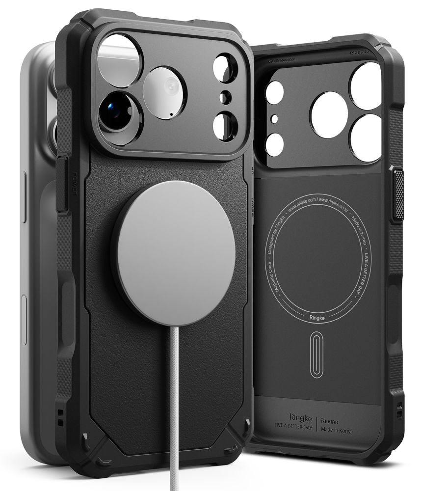 Ringke Rugged Gear -magneettinen MagSafe-kotelo iPhone 18 Pro Max / 17 Pro Max - Musta