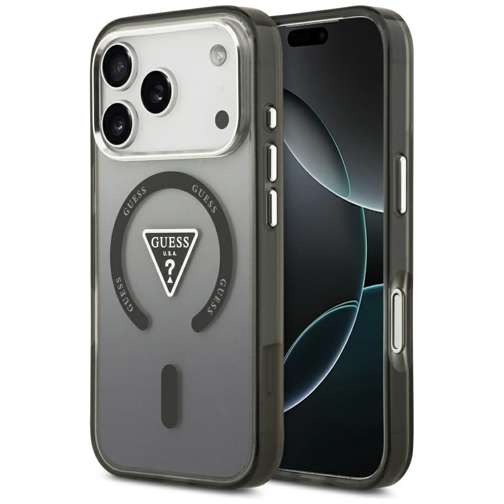 Guess IML Gradient Triangle -logo MagSafe-suojakotelo iPhone 17 Pro:lle – musta