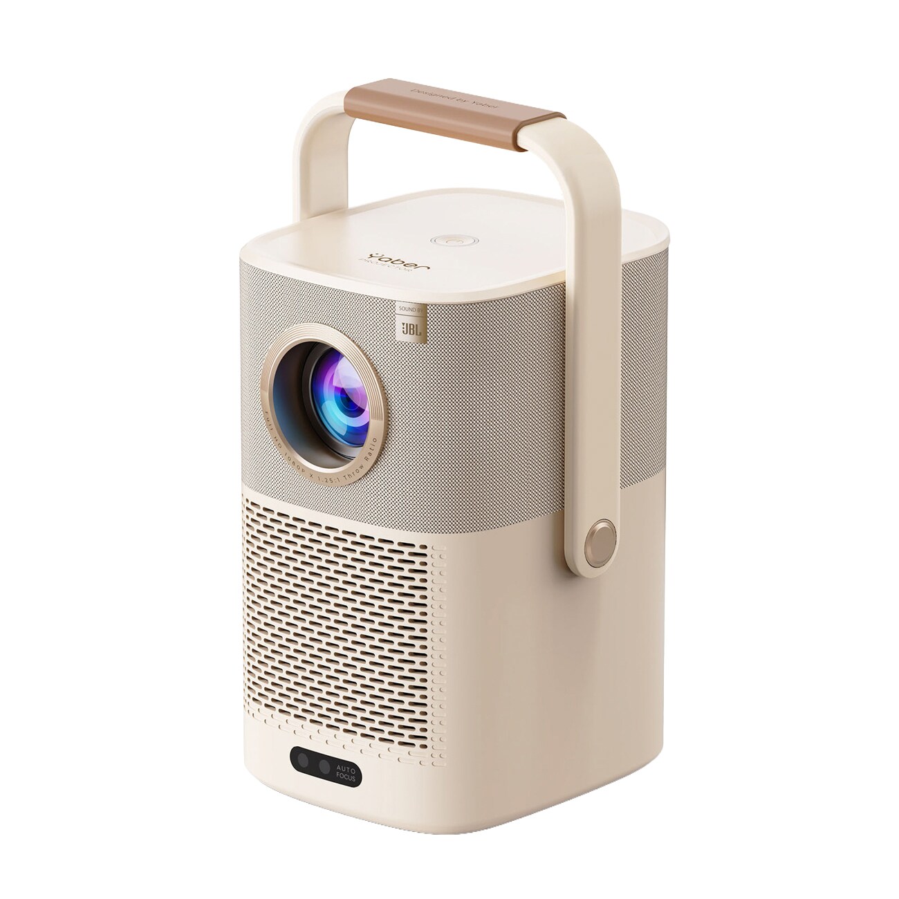 Yaber T2 Plus GTV 1080p 450 ANSI Google TV JBL Dolby Audio -multimedian projektori akulla – beige