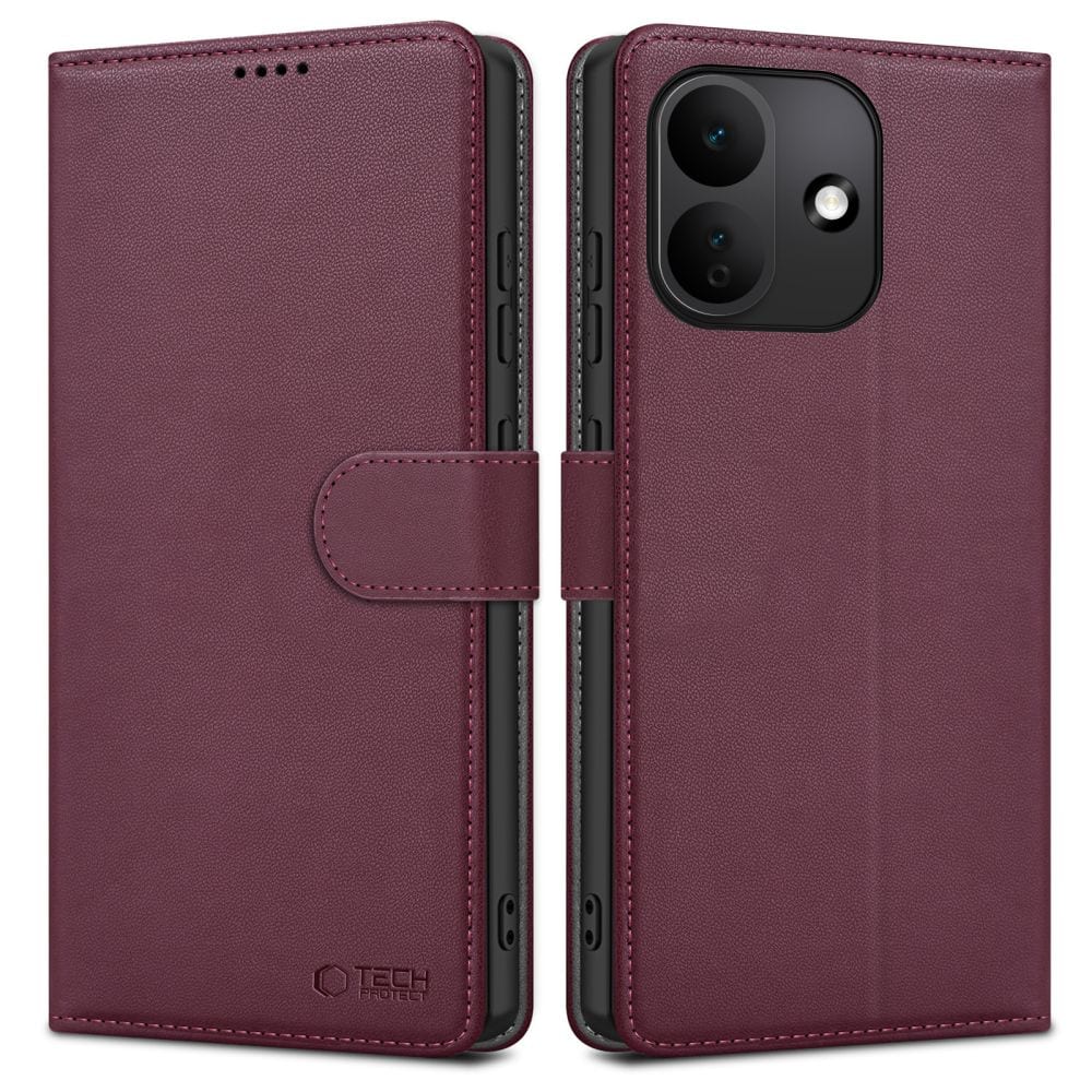 Tech-Protect-lompakkokotelo Xiaomi Redmi Note 17 Pro 5G:lle – viininpunainen