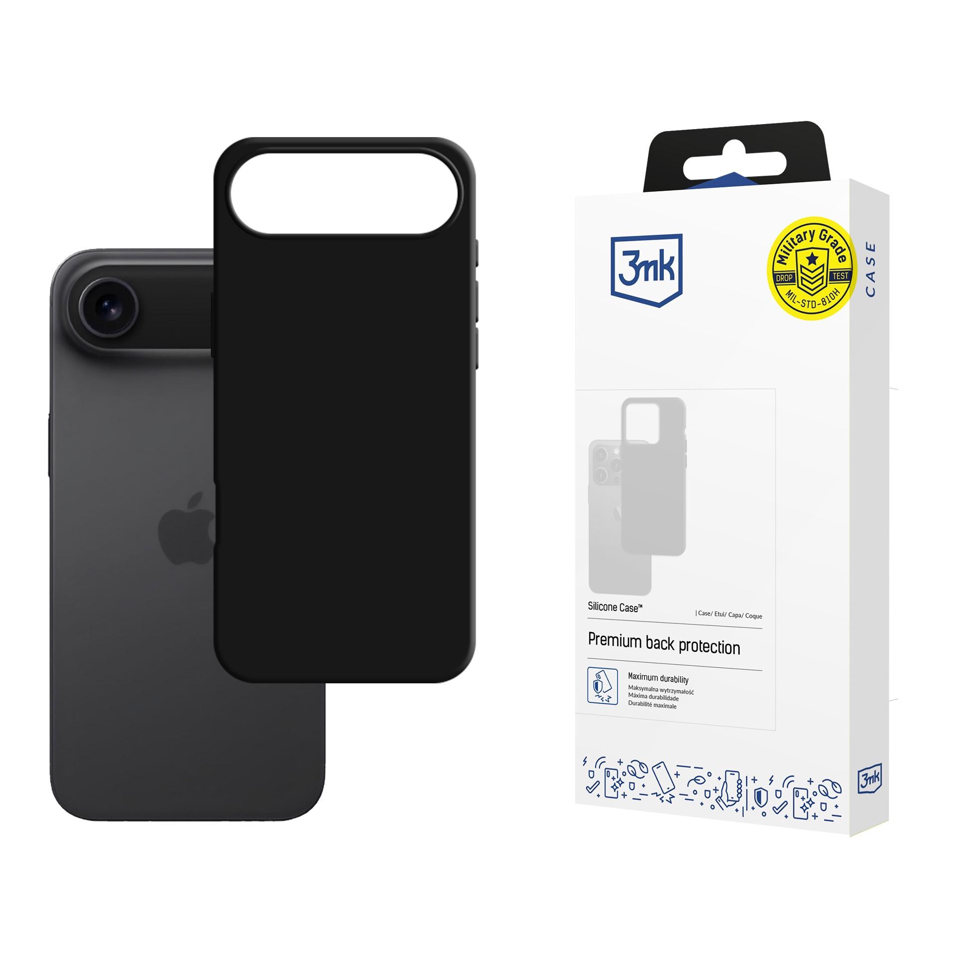 3mk-silikonikotelo iPhone 17 Airille – musta
