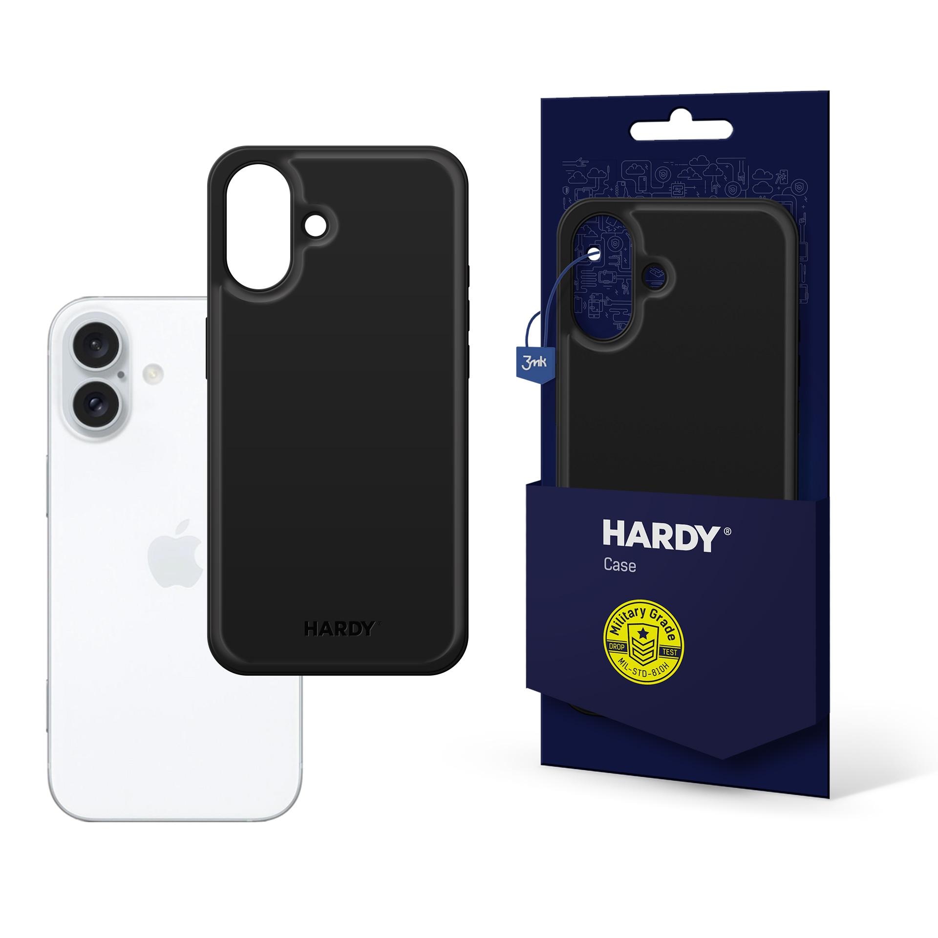 3mk Hardy Apple Silky Leather MagCase -kotelo Apple iPhone 16 Plus -mallille – musta