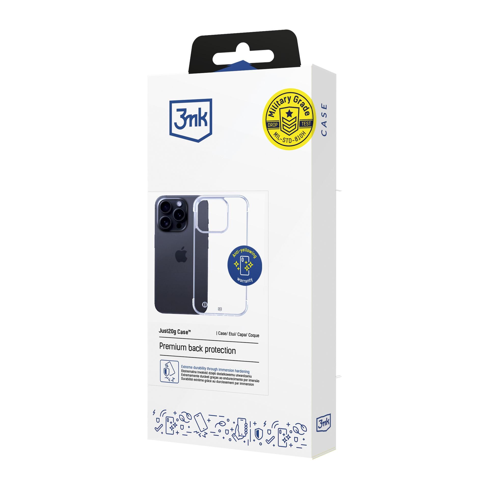 3mk Just20g -suojakotelo Apple iPhone 16 Pro Maxille – läpinäkyvä