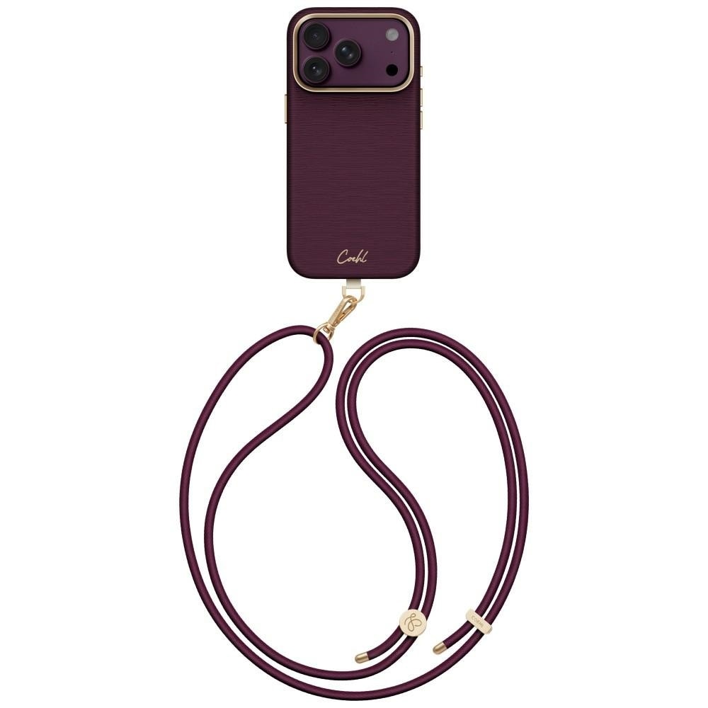 Uniq Coehl Mirelle -magnetilla lataava kotelo iPhone 18 Pro / 17 Pro - viininpunainen