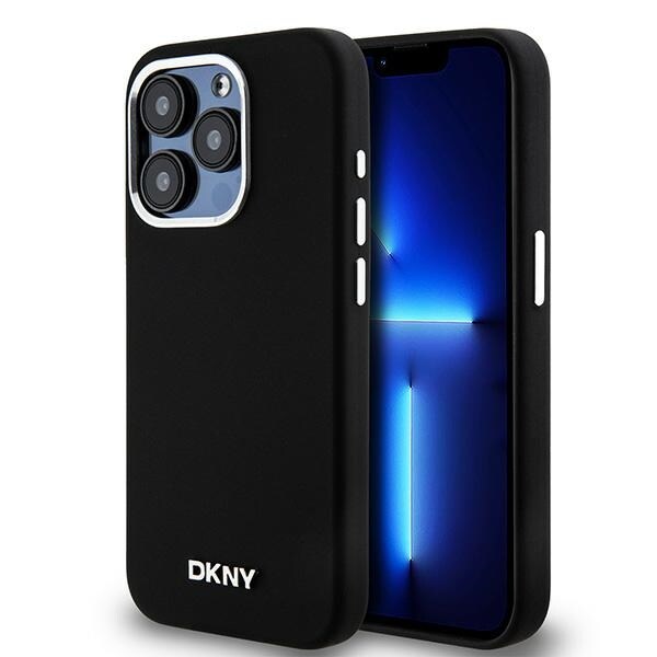 DKNY nestemäinen silikoninen MagSafe-suojakuori metallilogolla iPhone 14 Pro:lle – musta