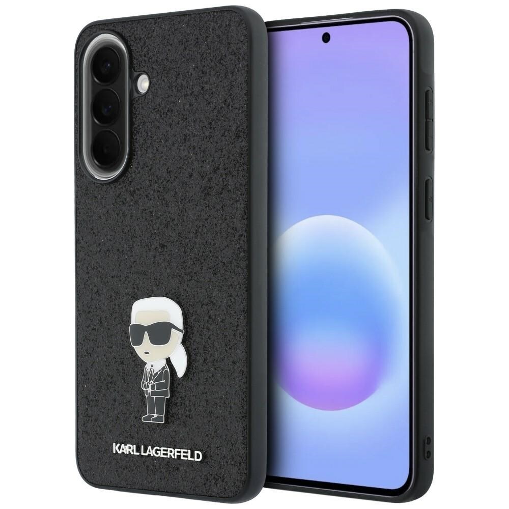 Karl Lagerfeld metallinen rintaneulakotelo Ikonik-logolla Samsung Galaxy A57 5G:lle – musta