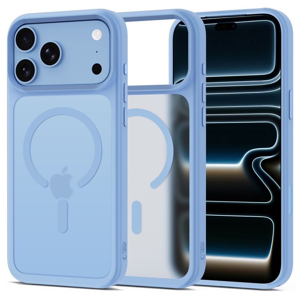 Tech-Protect Magmat Magsafe CC -kotelo iPhone 18 Pro / 17 Pro - vaaleansininen matta