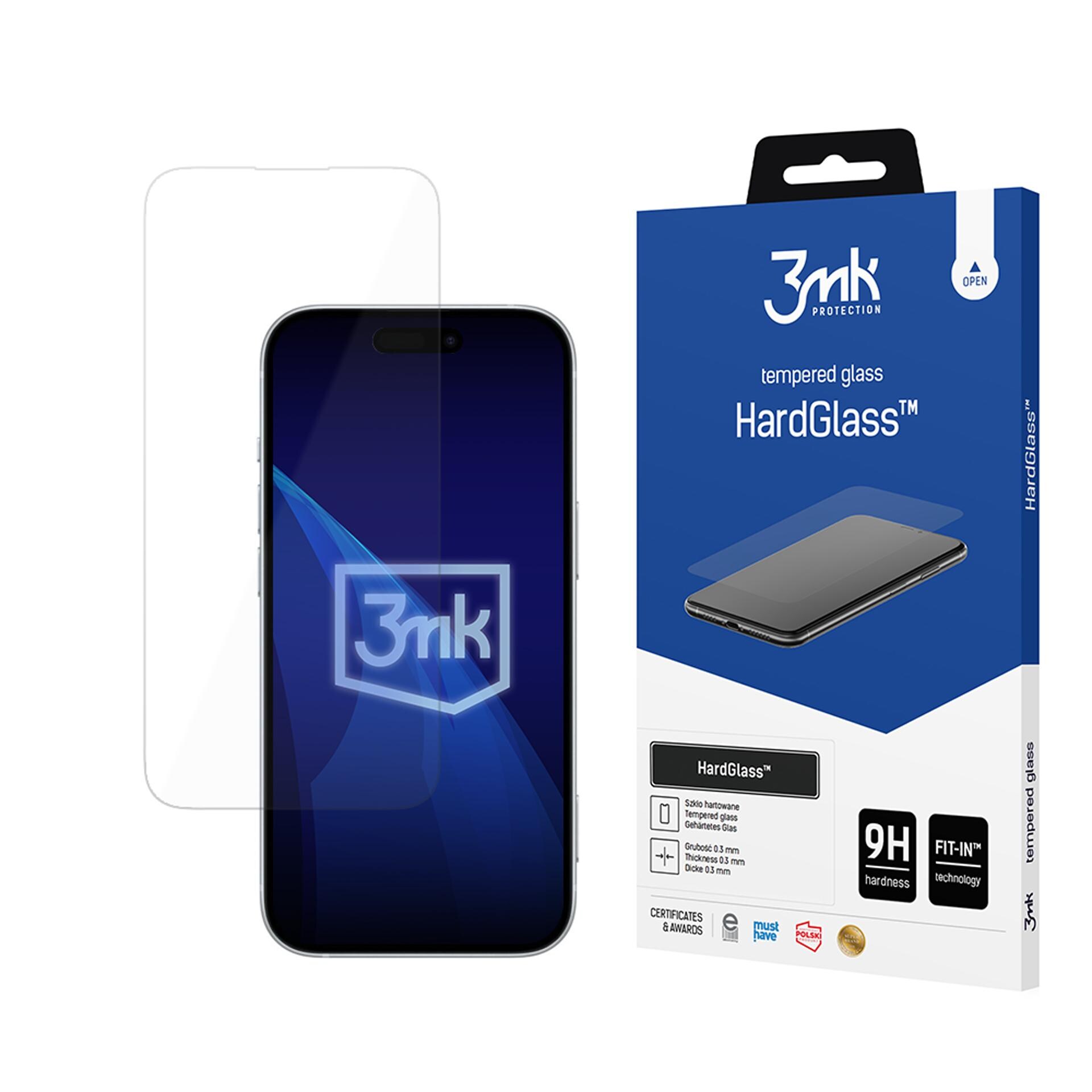 3mk HardGlass -karkaistu lasi Apple iPhone 16 Pro / 17 / 17 Pro -malleille
