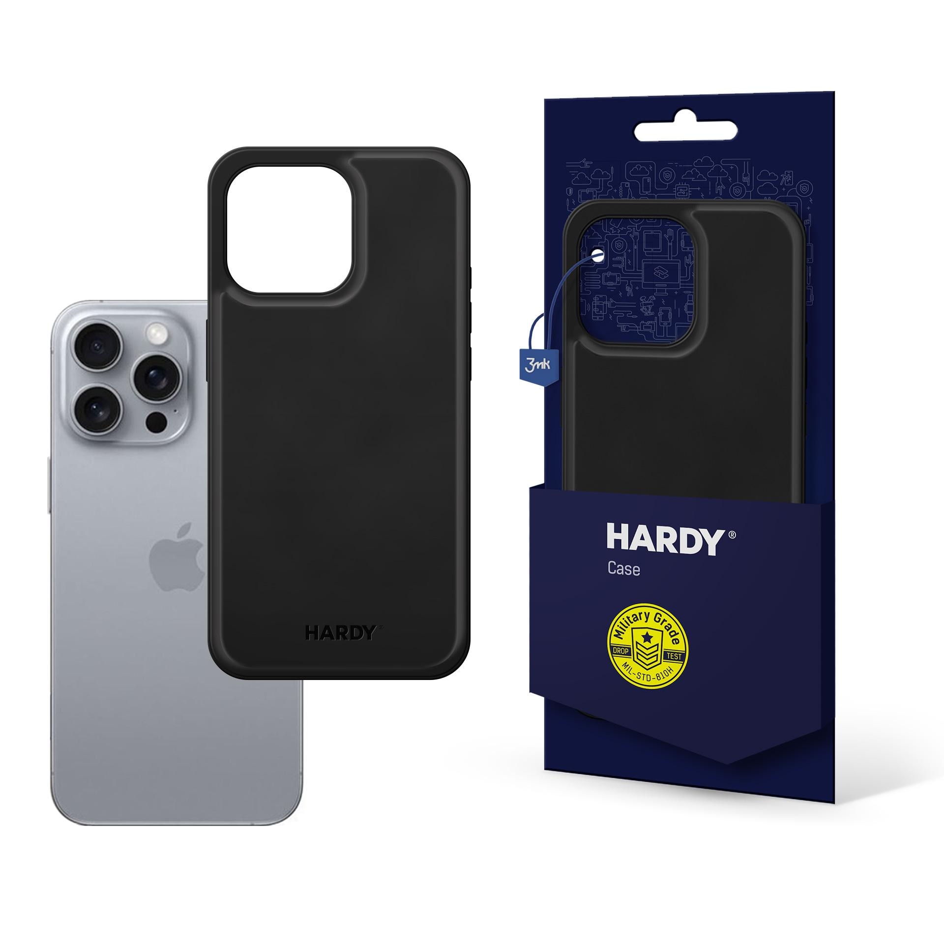 3mk Hardy Apple Silky Leather MagCase -kotelo Apple iPhone 16 Pro Max -mallille – musta