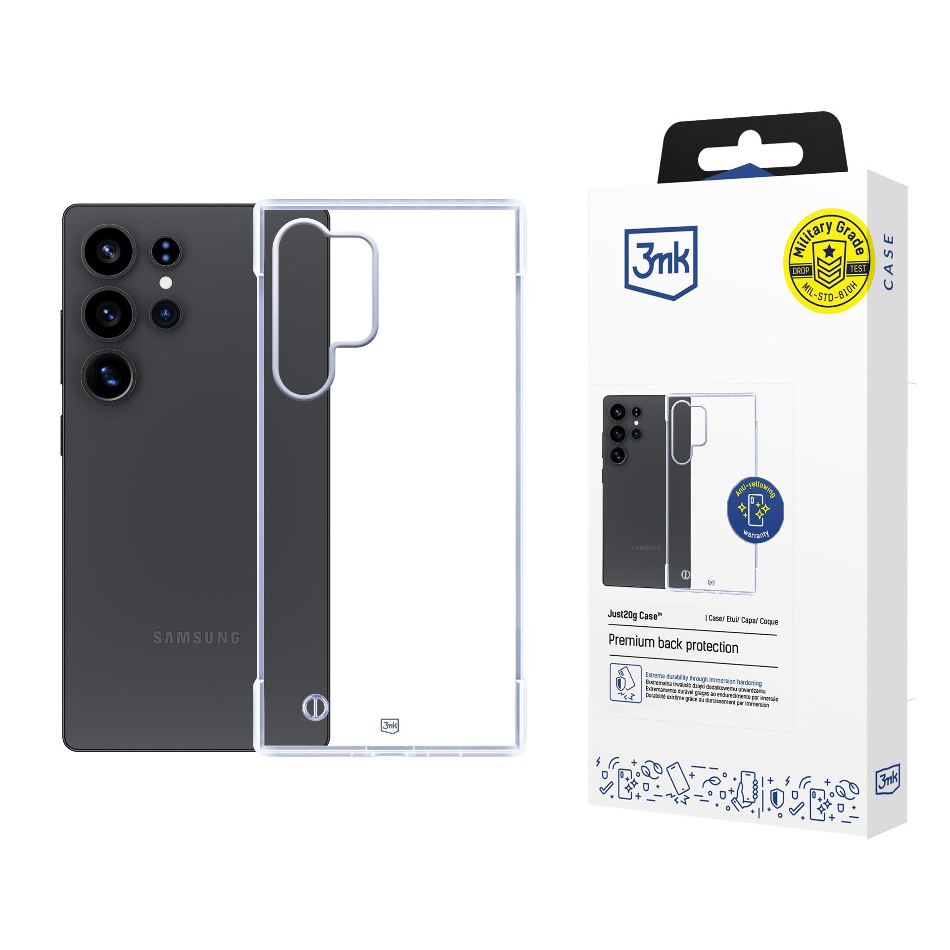 3mk Just20g -suojakotelo Samsung Galaxy S25 Ultra -mallille – läpinäkyvä