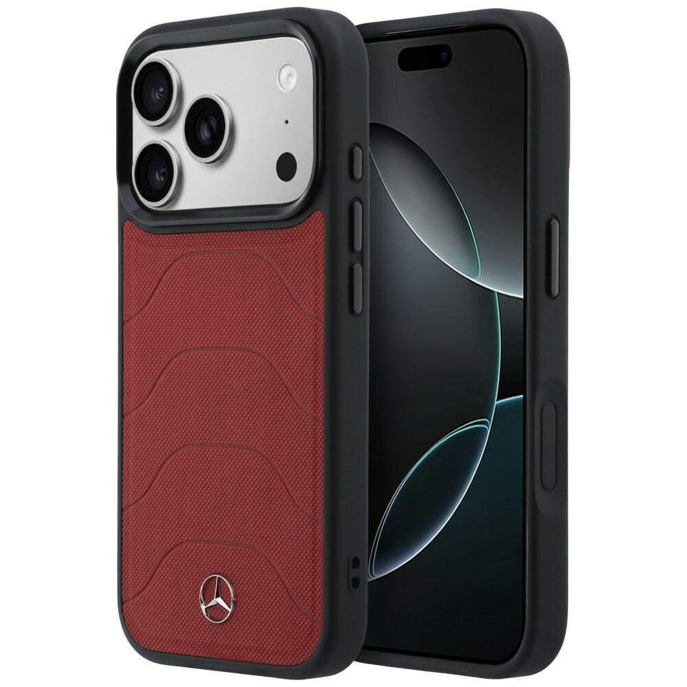 Mercedes nahka- ja verkkokotelo, rusettikoriste & MagSafe, iPhone 17 Pro – punainen