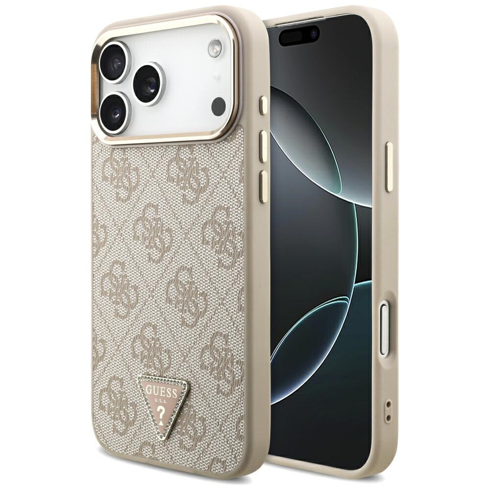 Guess 4G Triangle Logo MagSafe -suojakotelo iPhone 17 Pro Max / 18 Pro Max - ruusukulta