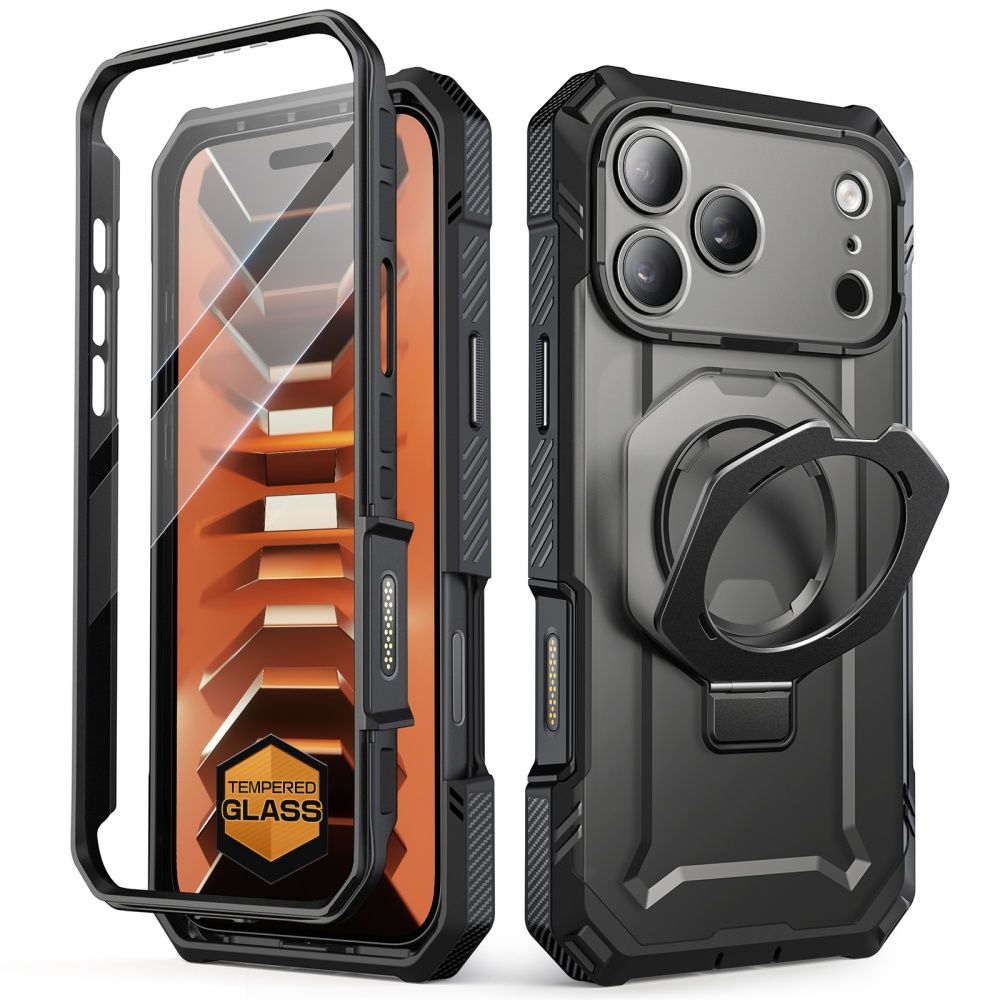 Supcase Grip Pro Mag MagSafe -kotelo iPhone 18 Pro / 17 Pro:lle – musta