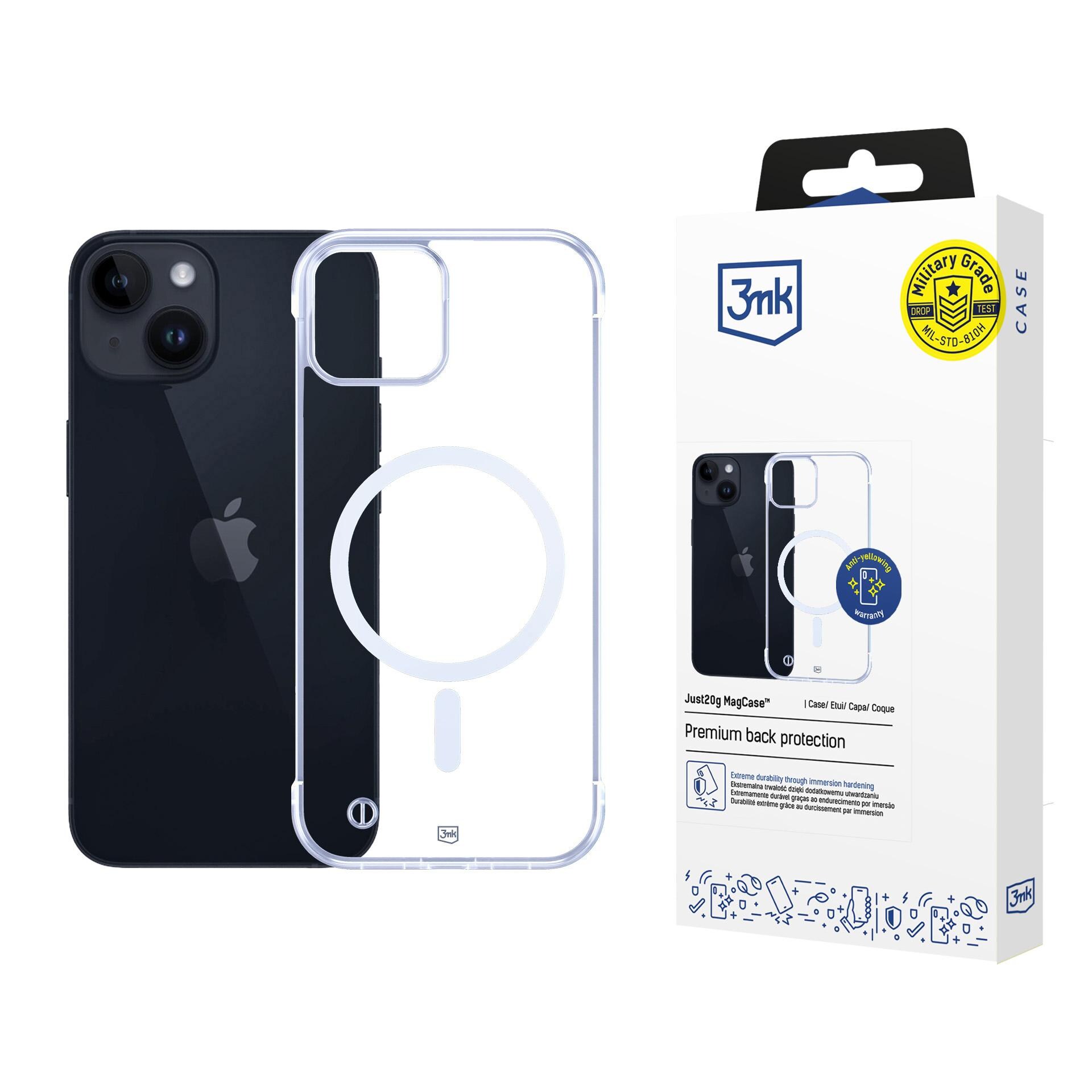 3mk Just20g MagCase iPhone 14:lle – läpinäkyvä