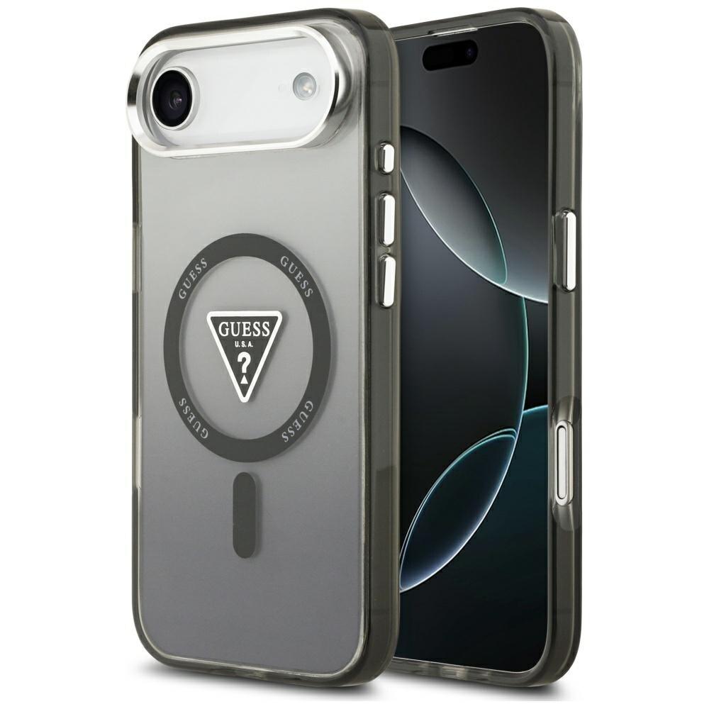 Guess IML Gradient Triangle -logo MagSafe-suojakotelo iPhone Airille – musta