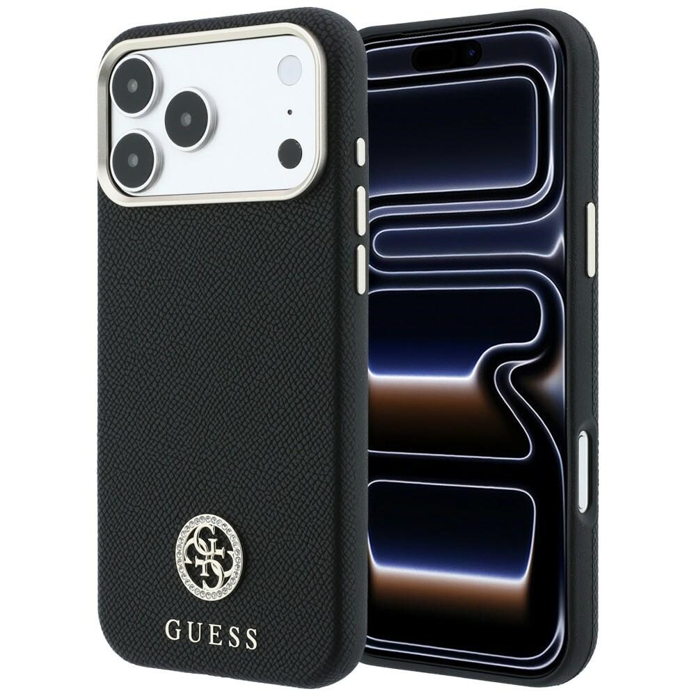 Guess rakeinen pyöreä strassilogokuviollinen MagSafe-suojakotelo iPhone 18/17 Pro Max - Musta