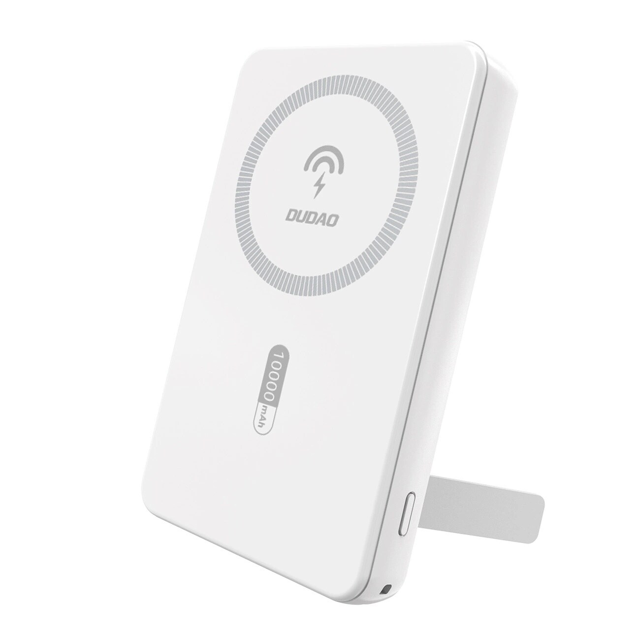 Dudao K14S+ 10 000 mAh 22,5 W magneettinen varavirtalähde, USB-A/USB-C, MagSafe, teline, valkoinen