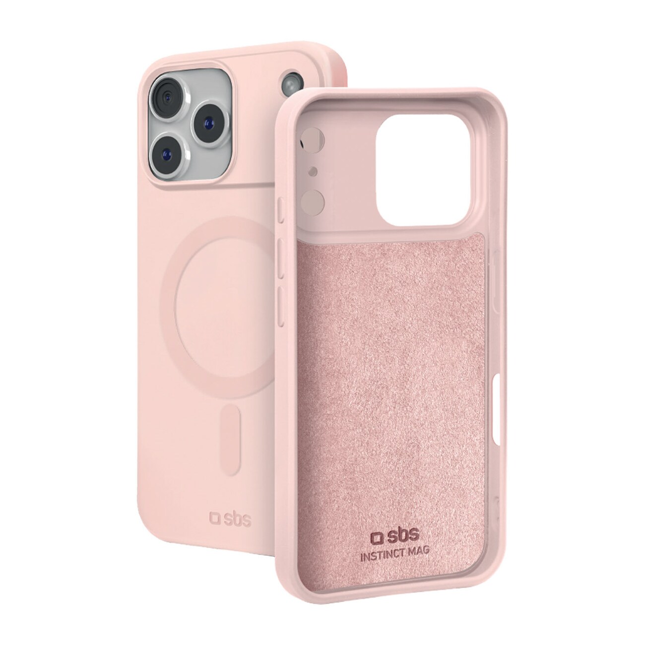 SBS Instinct Mag -kotelo iPhone 18 Pro/17 Pro:lle, MagSafe-yhteensopiva – vaaleanpunainen