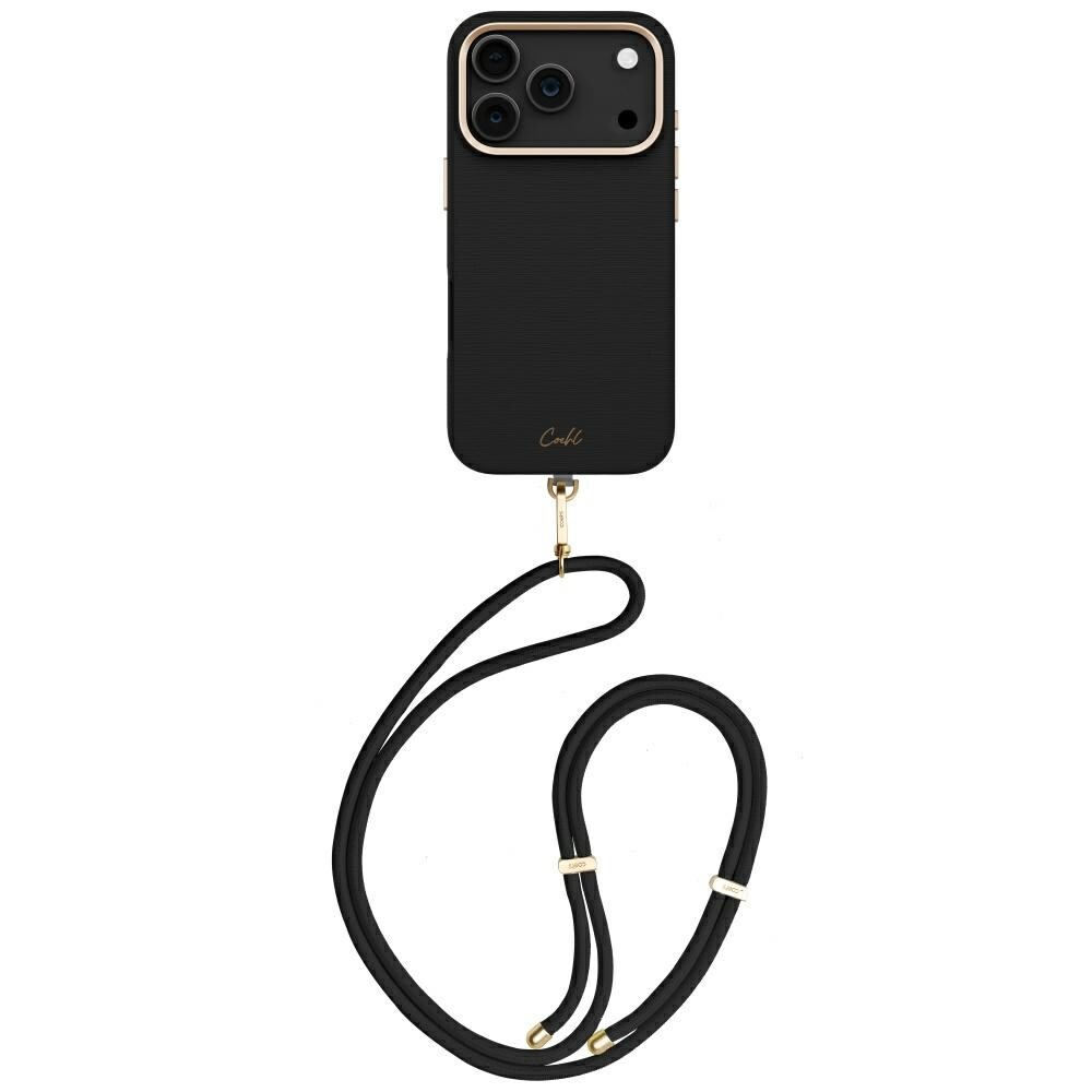 Uniq Coehl Mirelle -magnetilla lataava kotelo iPhone 17 Pro:lle – musta