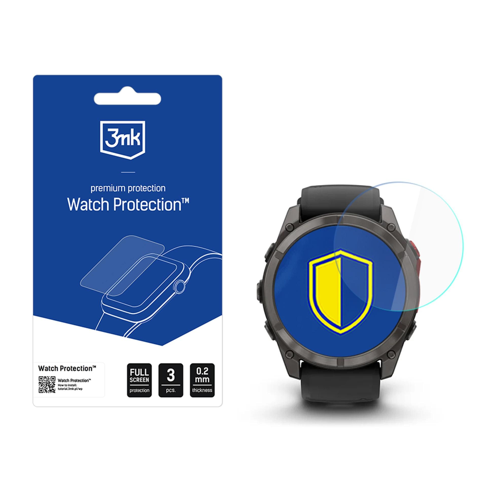 3mk Watch Protection ARC -älykellon näytönsuoja Garmin Fenix 8 Pro 51 mm:lle (AMOLED, MicroLED)