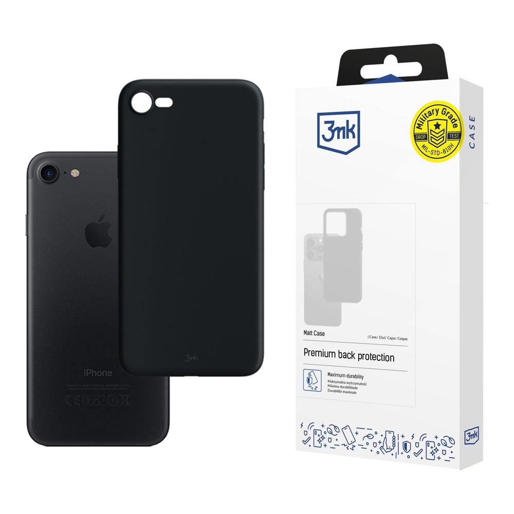 3mk Matt -suojakotelo iPhone 7:lle / 8:lle / SE 2020:lle / SE 2022:lle – musta